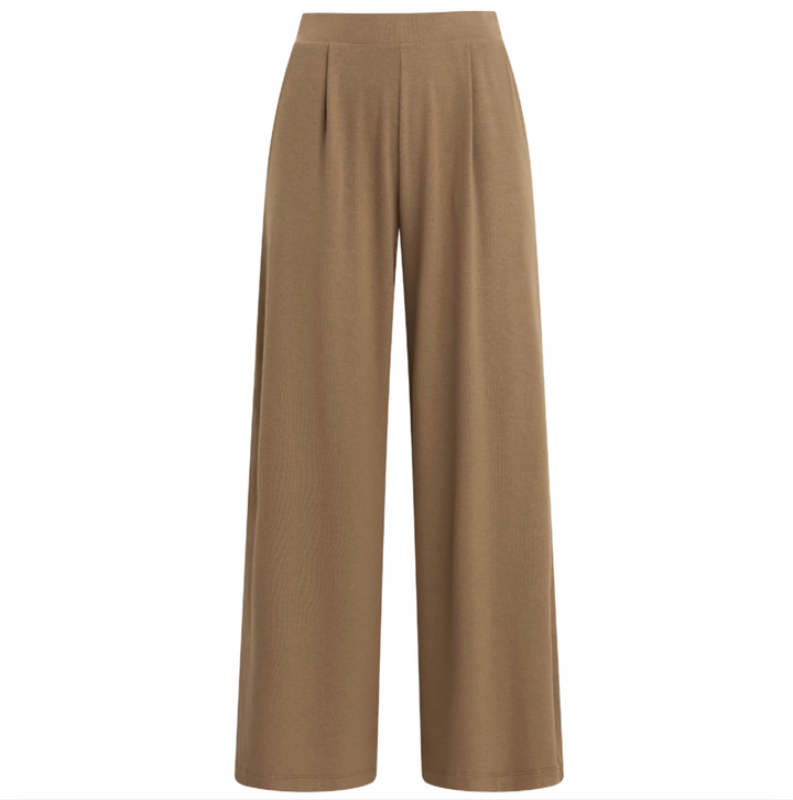 Lauren Crop Pleated Pocket Pant - Walnut