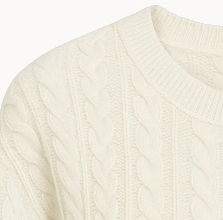Blair Cashmere Cable - Chalk