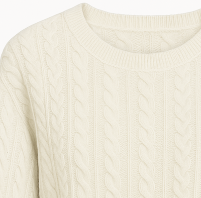 Blair Cashmere Cable - Chalk