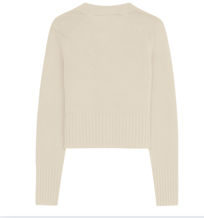 Chrissy V Neck Cardigan- Chalk