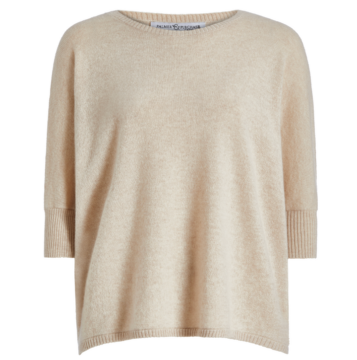 Nadine Cashmere Boxy Pullover Wheat