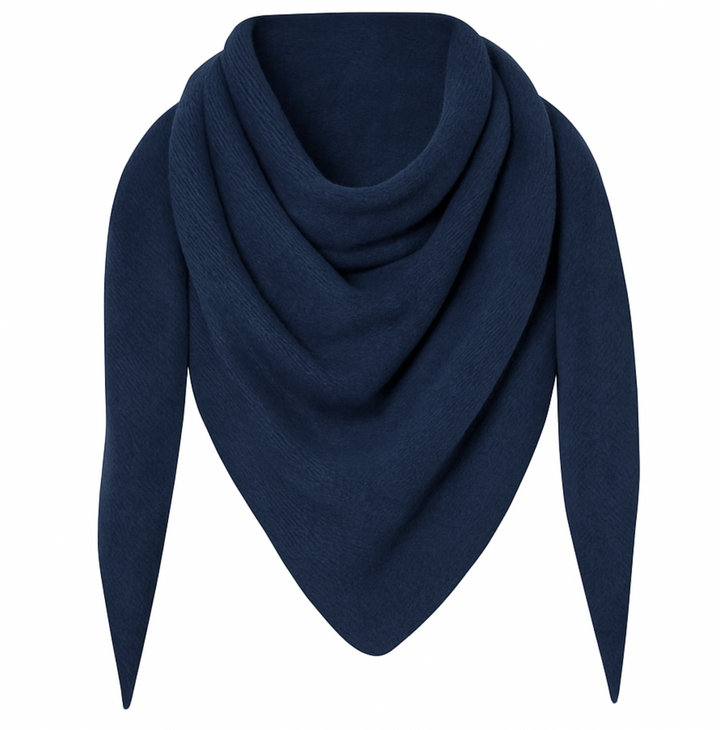 Cashmere Blend Triangle Scarf- Navy