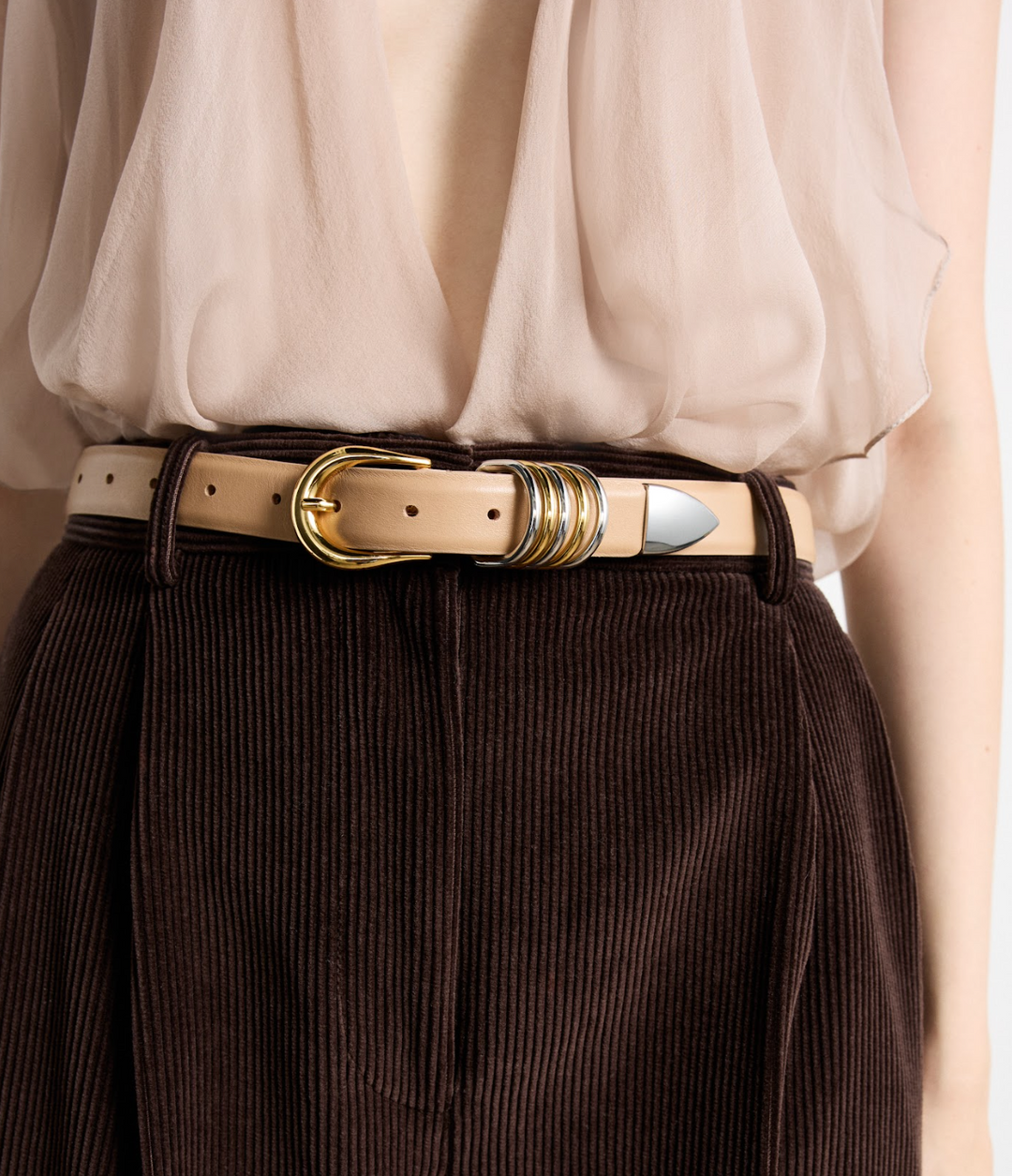 Hollyhock Mixed Metal - Cappuccino / Silver + 24K Gold