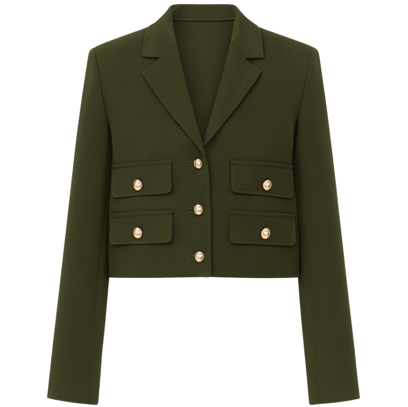 Marie Cropped Blazer - Army