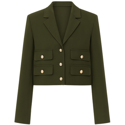 Marie Cropped Blazer - Army
