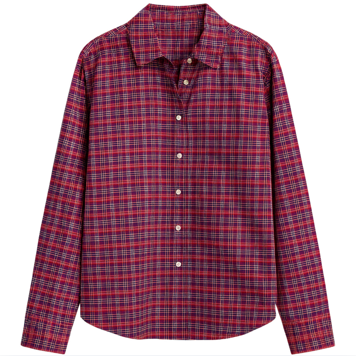 Blake Oversized Shirt - Mulled Wine Plaid