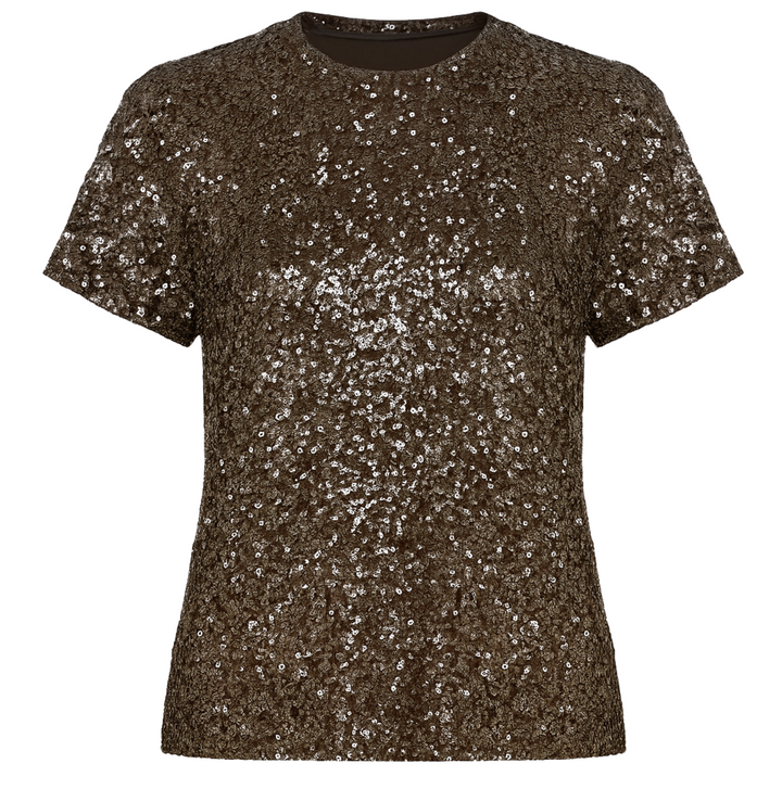 Stacey Sequin Top - Brown