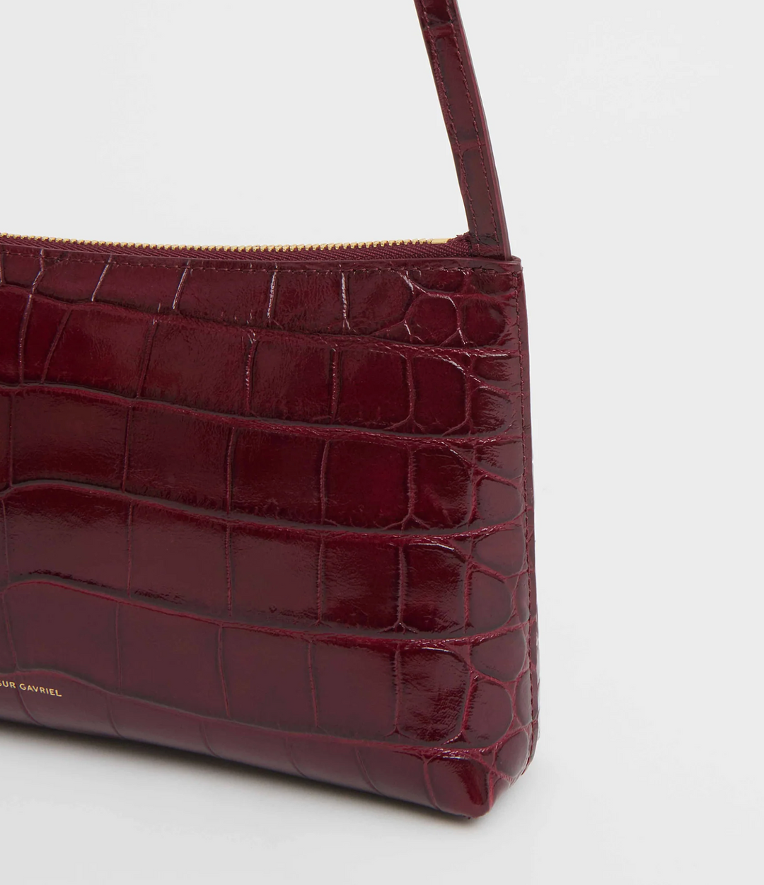 Gaia Shoulder Bag - Oxblood Croc