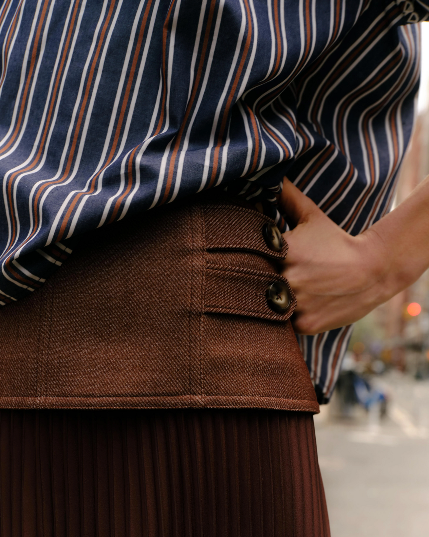Estelle Pleated Skirt - Mocha