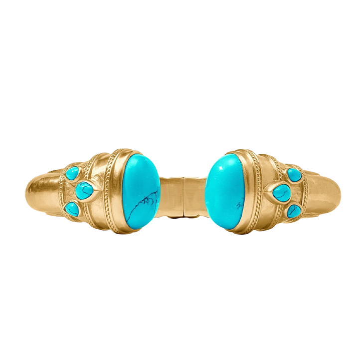 Cannes Cuff - Gold - Turquoise Blue