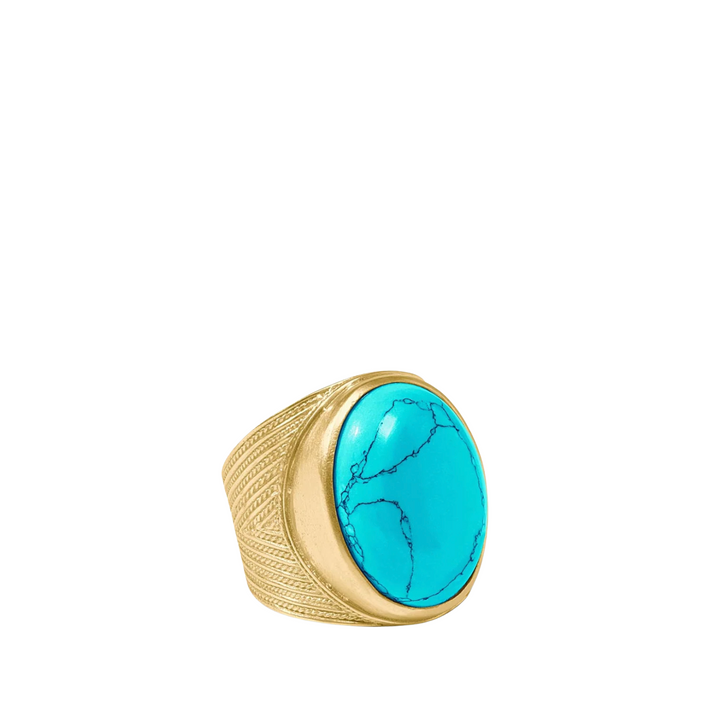 Verona Statement Ring - Gold - Turquoise Blue