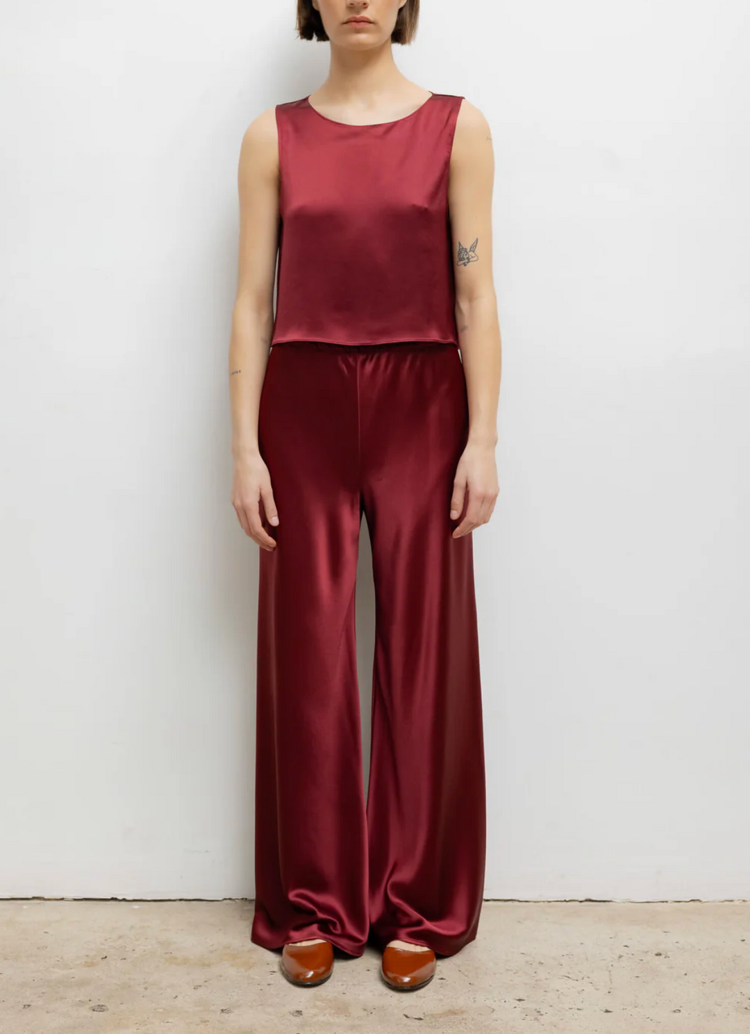 Barb Bias Pant - Bordeaux