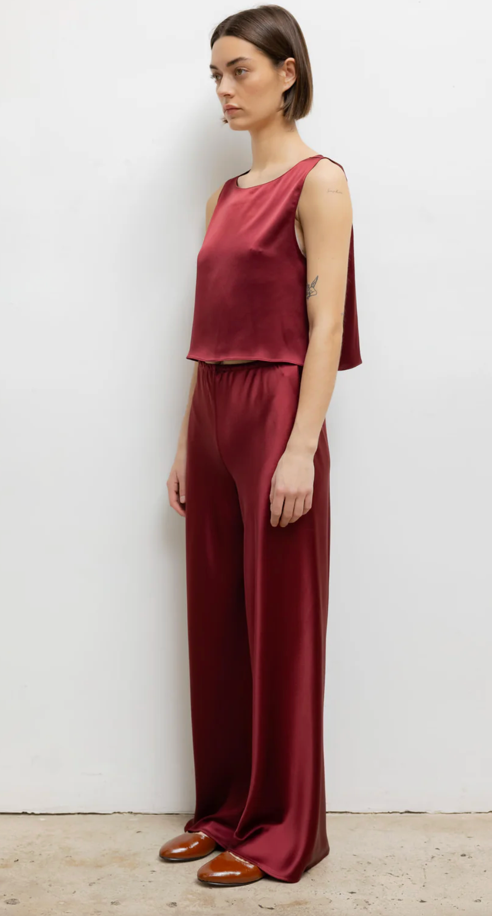 Barb Bias Pant - Bordeaux