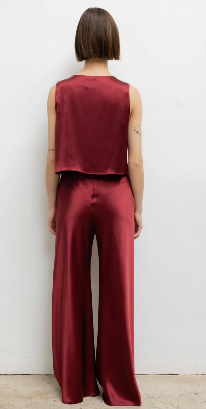 Barb Bias Pant - Bordeaux