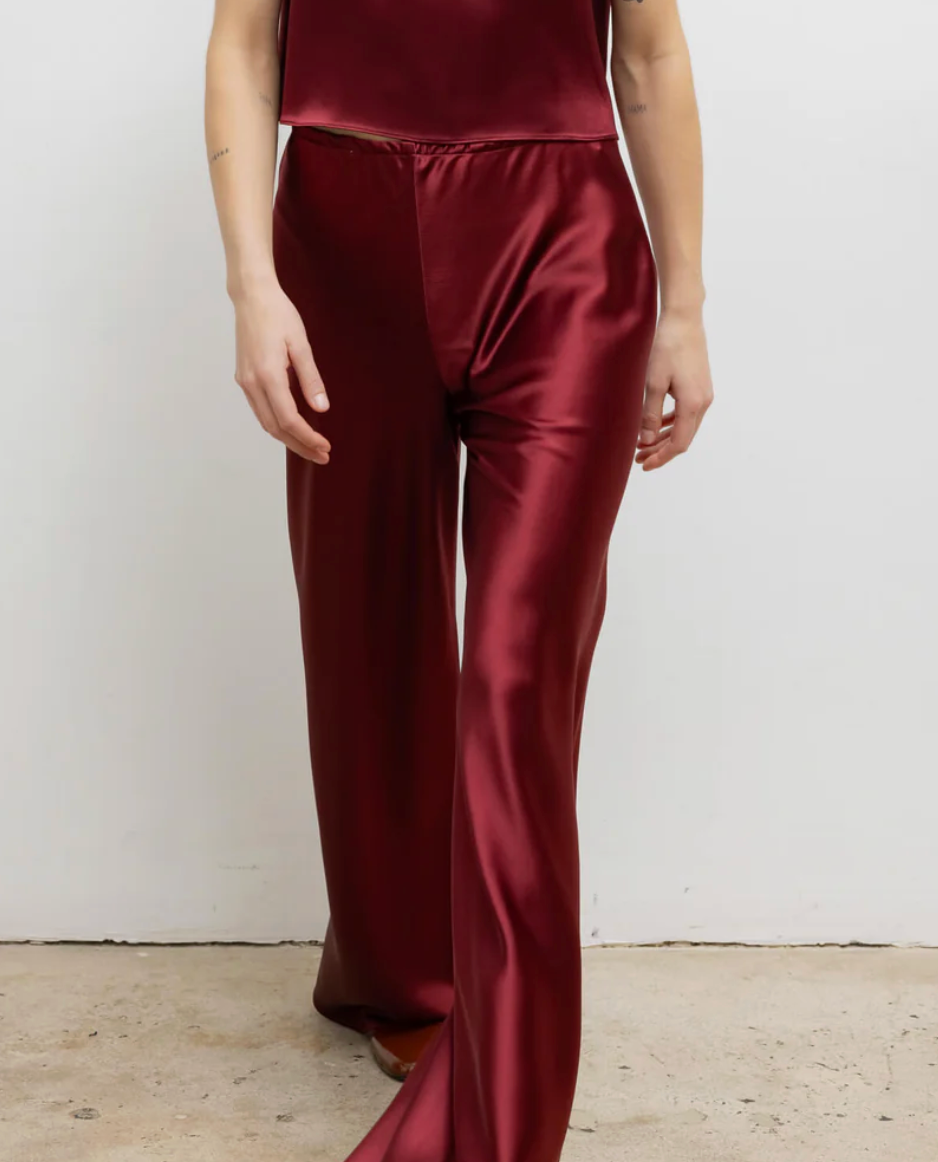 Barb Bias Pant - Bordeaux