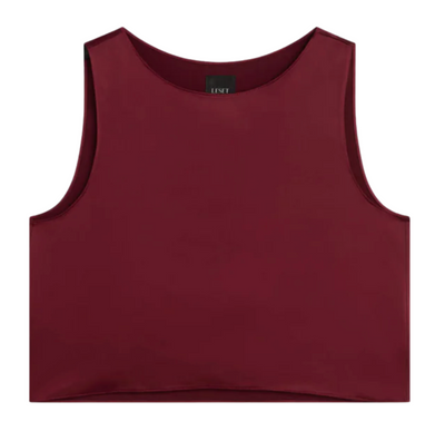 Barb Crop Sleeveless Crew - Bordeaux