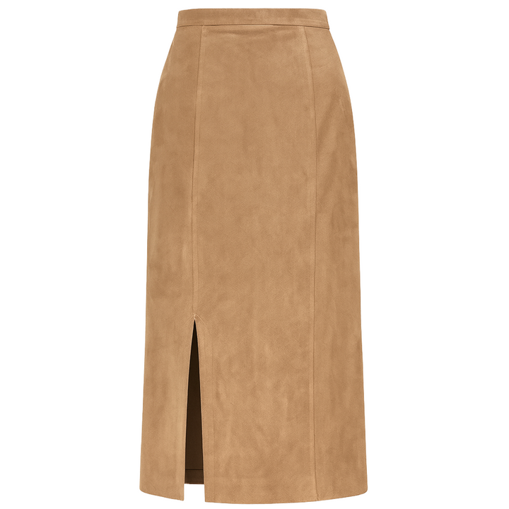Pencil Skirt - Cocoa Suede