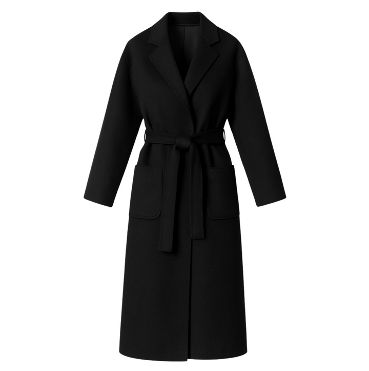 Drop Shoulder Long Coat - Charcoal