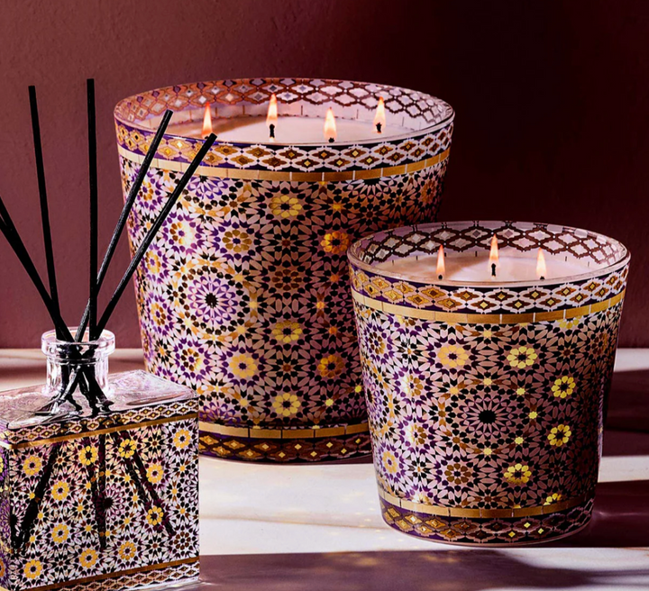 Decorative Moroccan Amber 3-Wick Candle