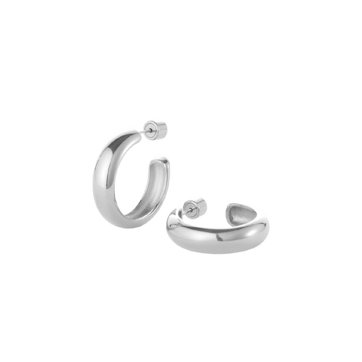 Staple Hoops - Medium - Silver