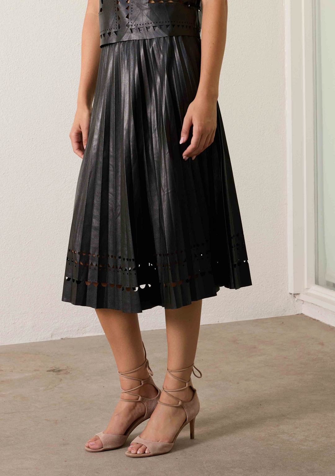 Alana Skirt - Black Vegan Leather