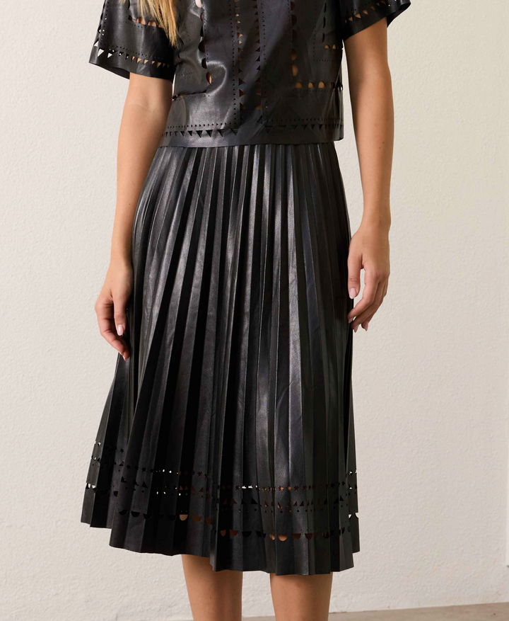 Alana Skirt - Black Vegan Leather