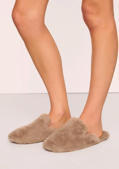 Plush Mule Slipper - Toffee