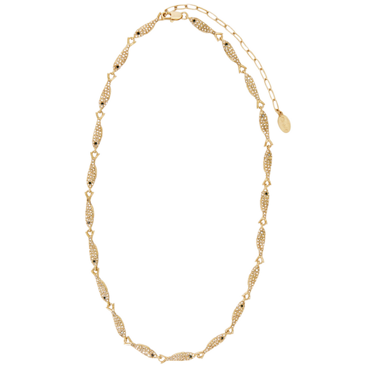 Le Pavé Sardine Necklace - Vintage Gold/Clear
