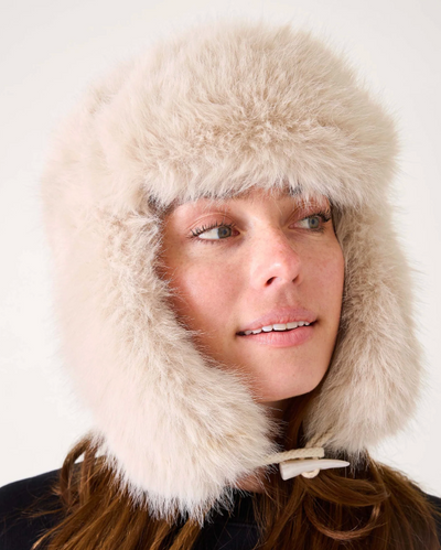 Cozy Cabin Faux Fur Hat - Oatmeal