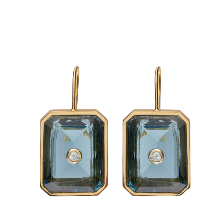 Tile Earrings - Denim