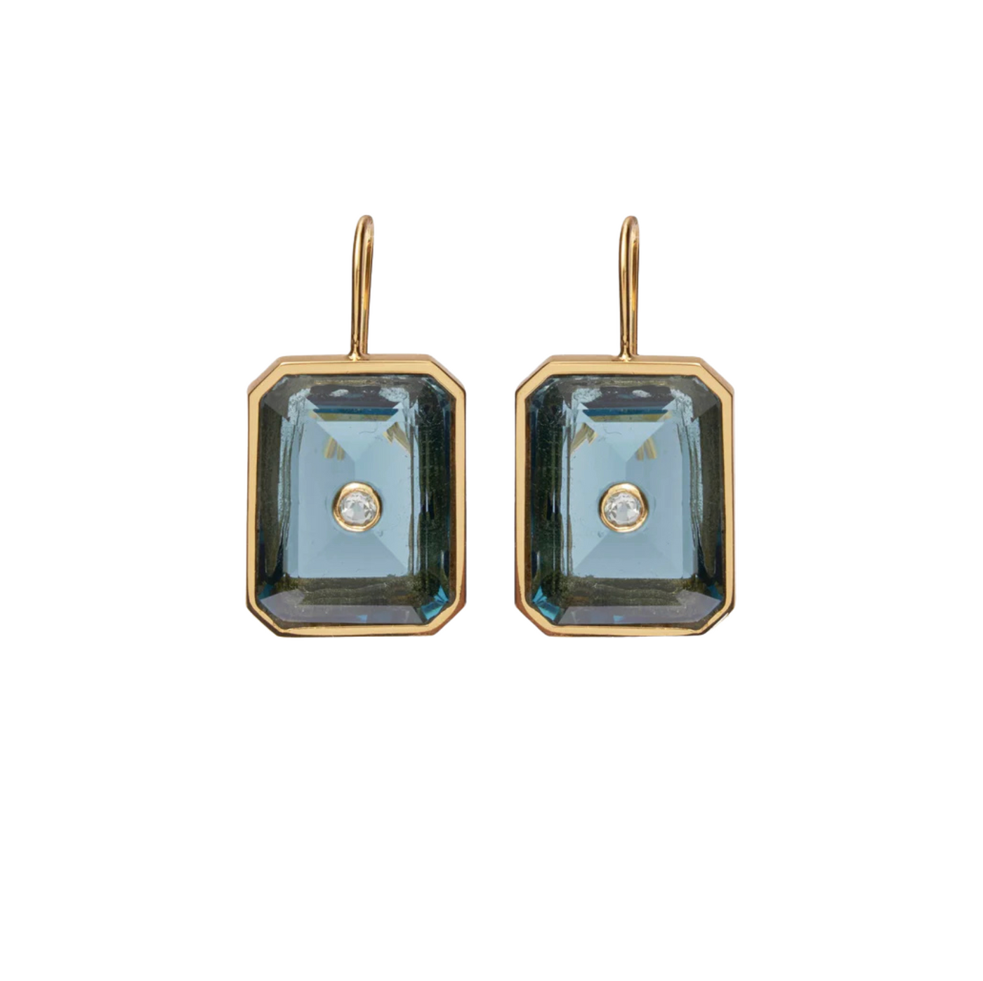 Tile Earrings - Denim