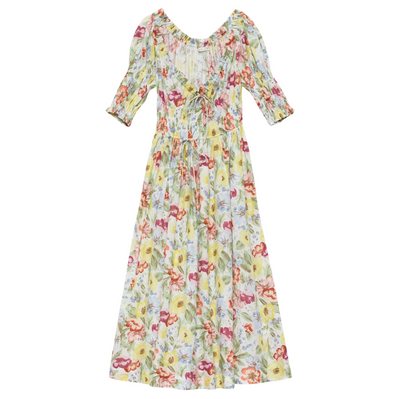 Ischia Dress - Blanc Anemone Bloom