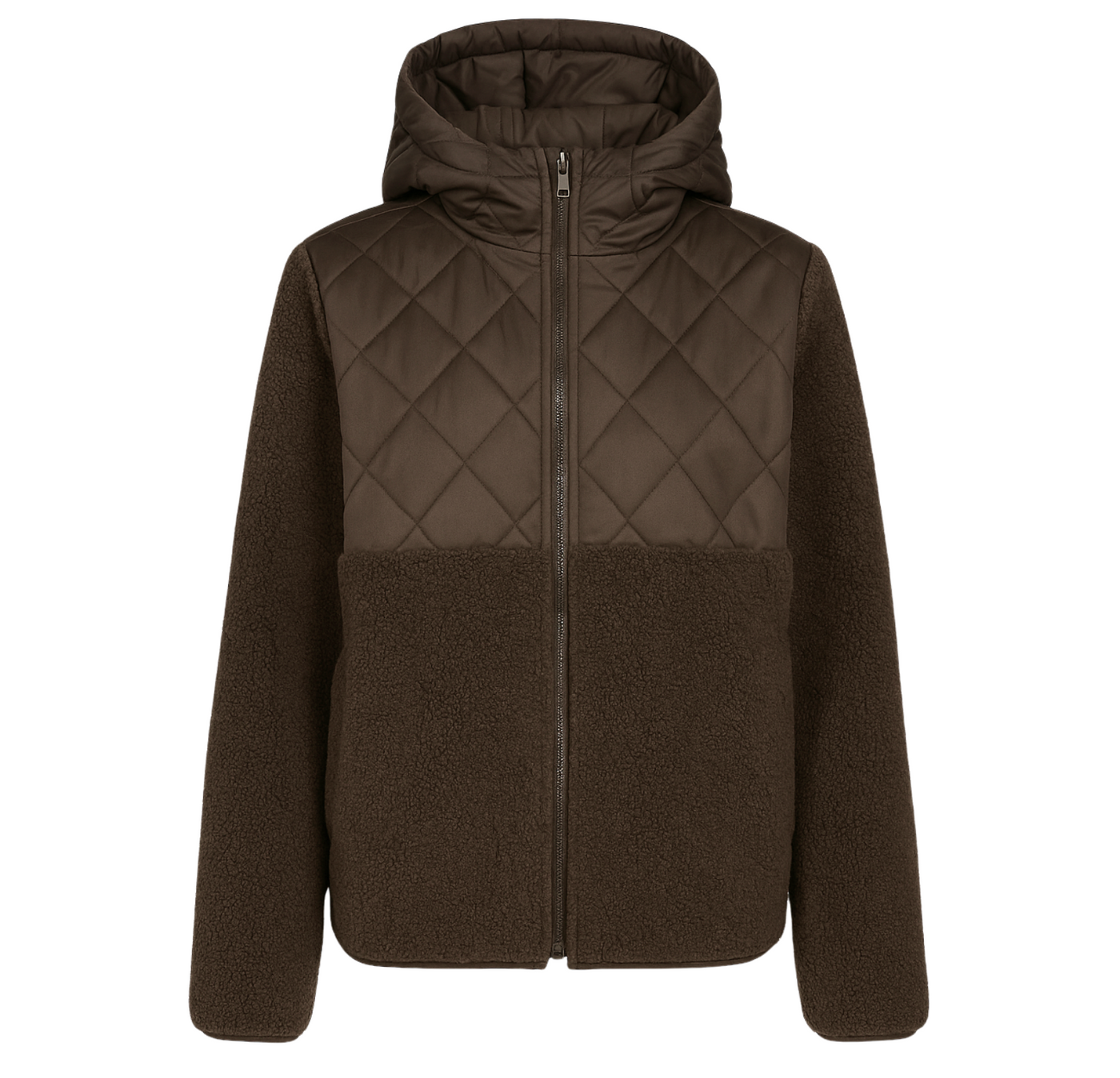 Tahoe Hooded Shearling Jacket - Coffee