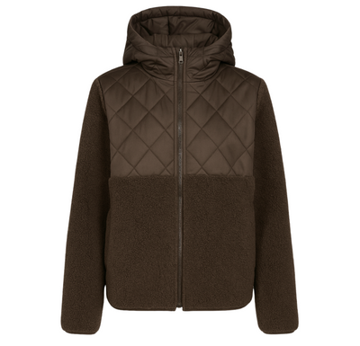 Tahoe Hooded Shearling Jacket - Coffee