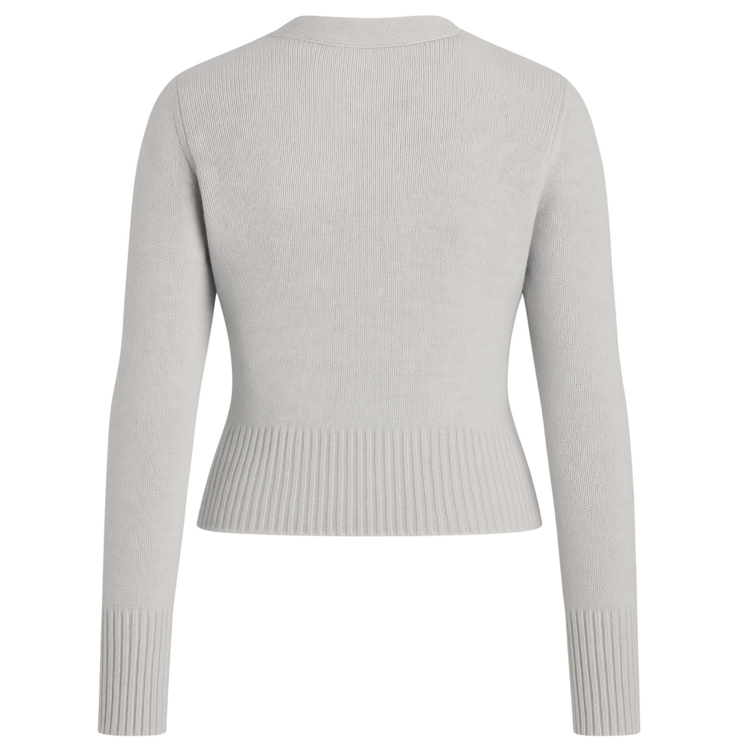 Chrissy V Neck Cardigan- Foggy