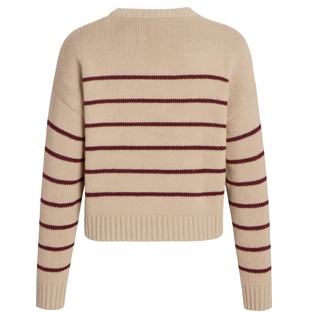 Paige Pullover- Vellum/Garnet