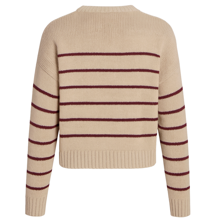 Paige Pullover- Vellum/Garnet