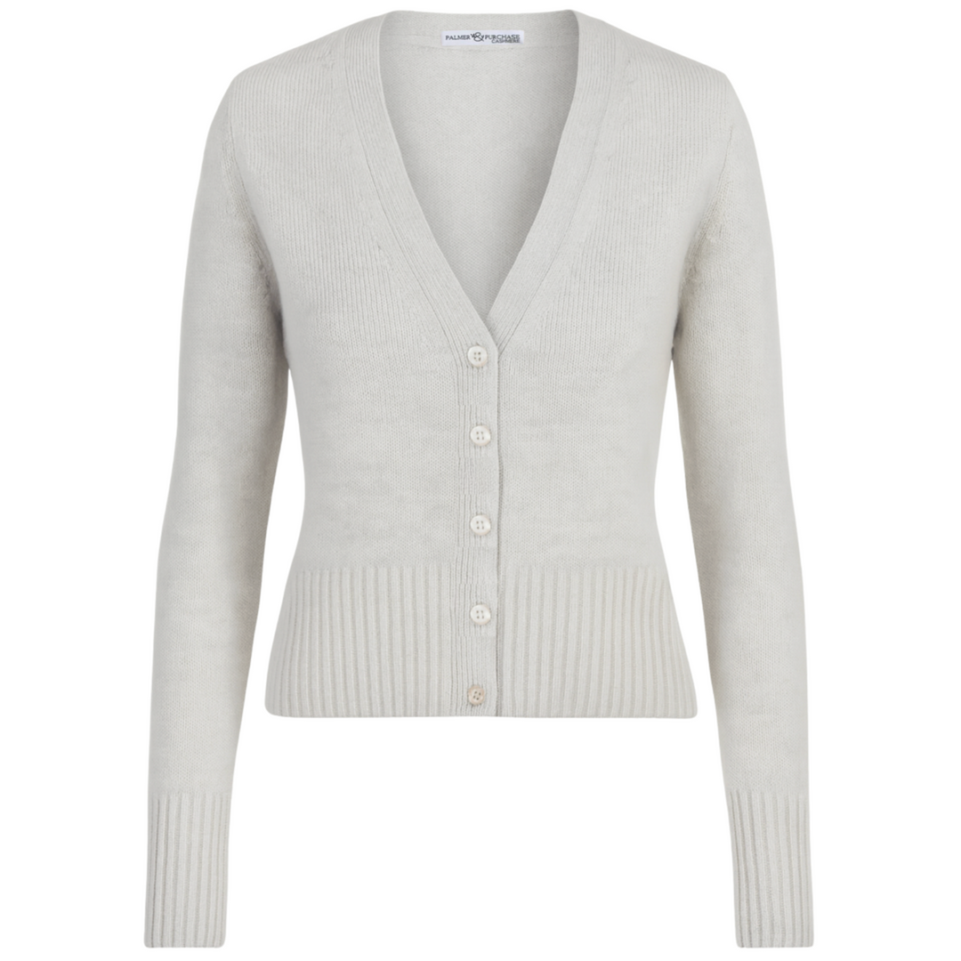 Chrissy V Neck Cardigan- Foggy