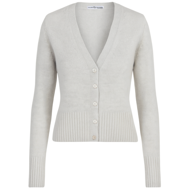 Chrissy V Neck Cardigan- Foggy