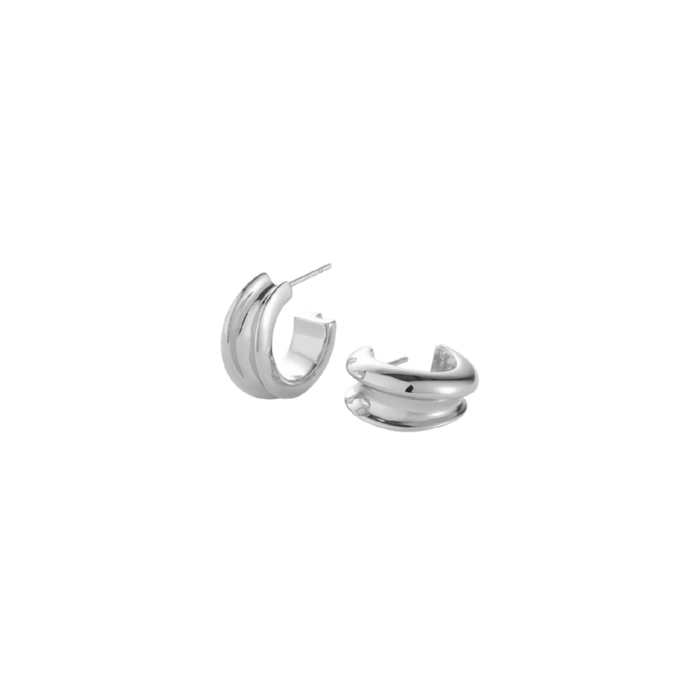 Mini Lennon Hoops - Silver
