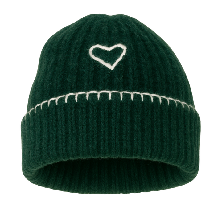 Sailor Love Whipstitch Beanie - Green/Heathered Cream