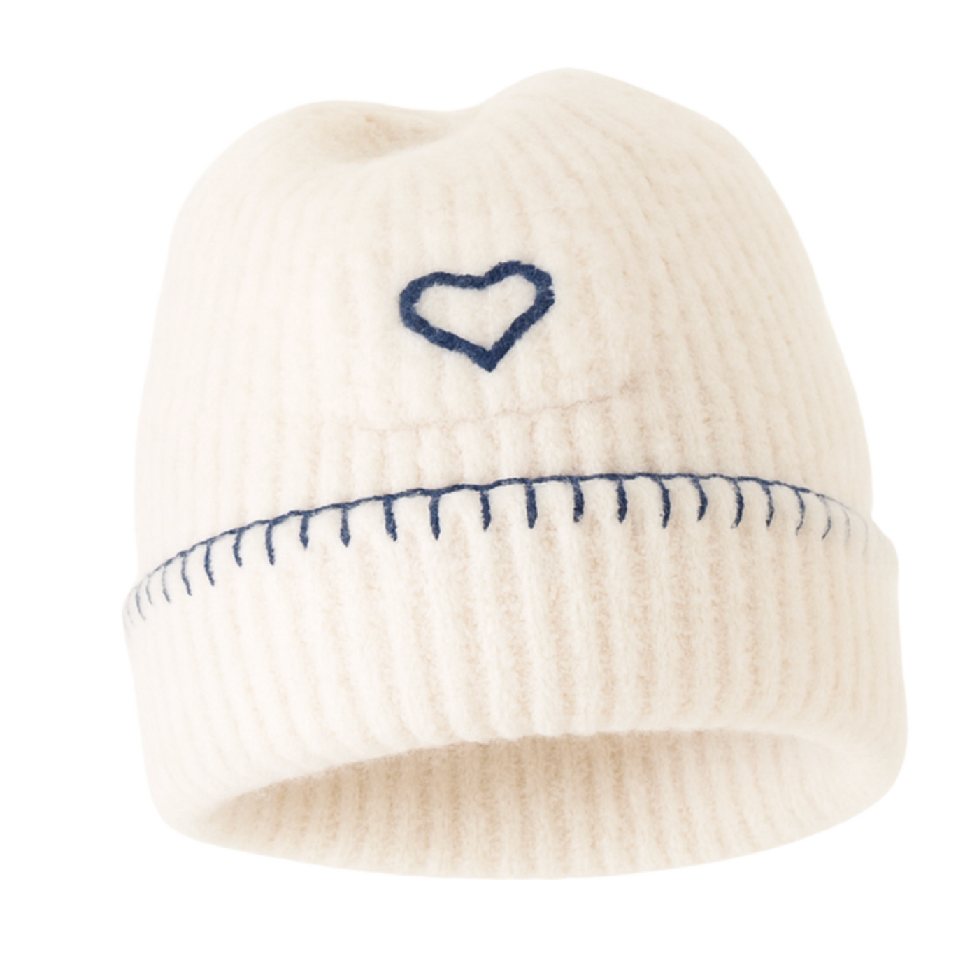 Sailor Love Whipstitch Beanie - Heathered Cream/Navy