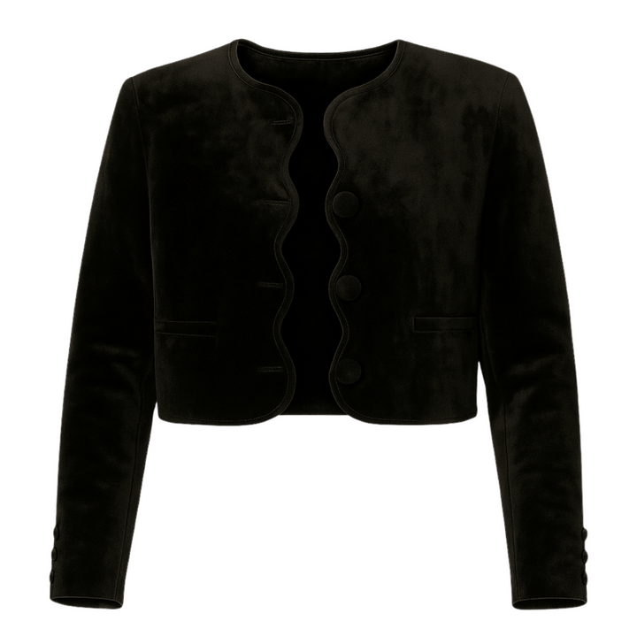 Apollonia Velvet Blazer - Black