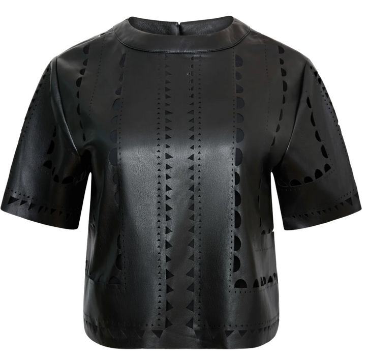 Anisa Top - Black Vegan Leather