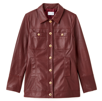 Winifred Leather Jacket - Wine