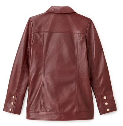 Winifred Leather Jacket - Wine