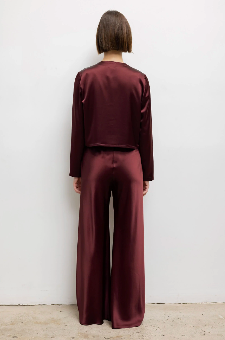 Barb Crew Cardigan - Bordeaux