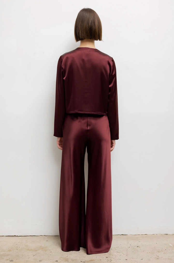 Barb Crew Cardigan - Bordeaux