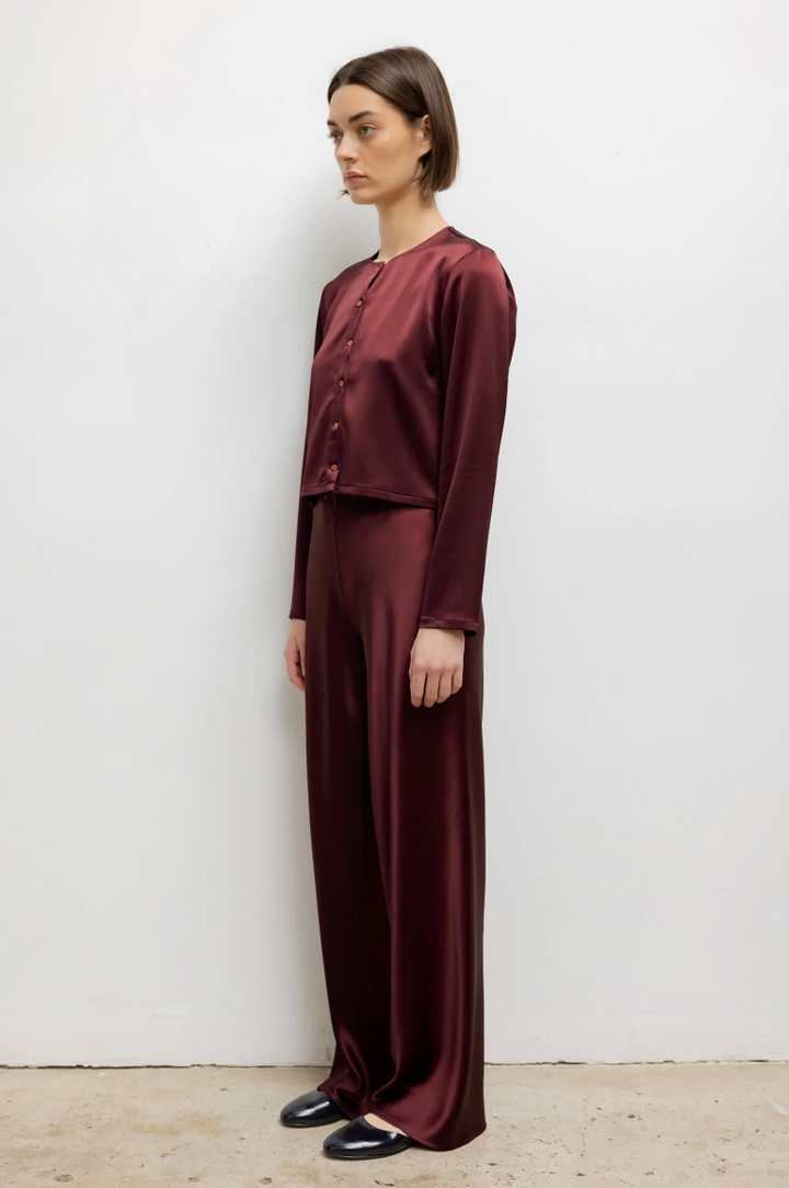 Barb Crew Cardigan - Bordeaux