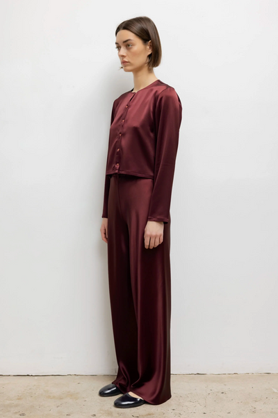 Barb Crew Cardigan - Bordeaux